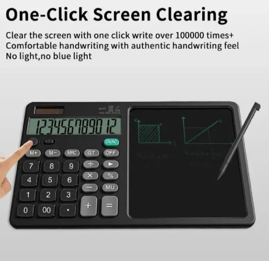 2-in-1 Calculator with LCD Writing Tablet – Dual-Function Office & School Gadget