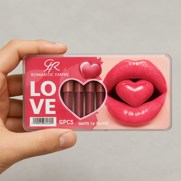 Gr Romantic Love Matte Lip Gloss Set – 6 Pcs Rich