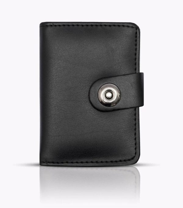 Plain Rexine Minimal Button Closure Wallet Smart