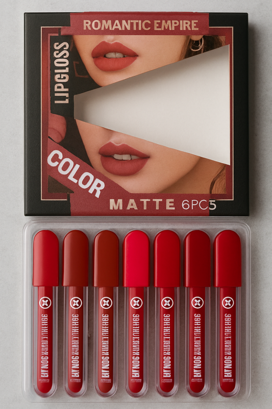 Romantic Empire Matte Lipgloss Set Of 6 – High Pigment,
