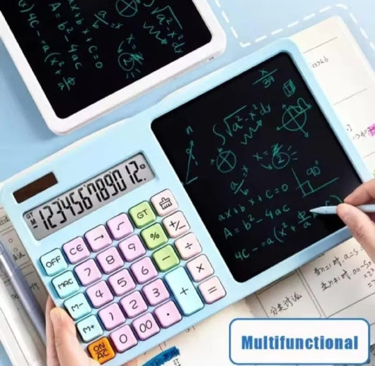 2-in-1 Calculator with LCD Writing Tablet – Dual-Function Office & School Gadget