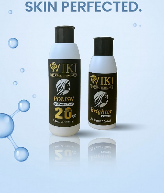 VIKI Special Skincare Brighter Power 24K Gold & Polish Peeling Cream  Whitening Set (Black)