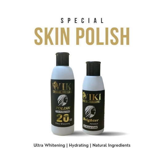 VIKI Special Skincare Brighter Power 24K Gold & Polish Peeling Cream  Whitening Set (Black)