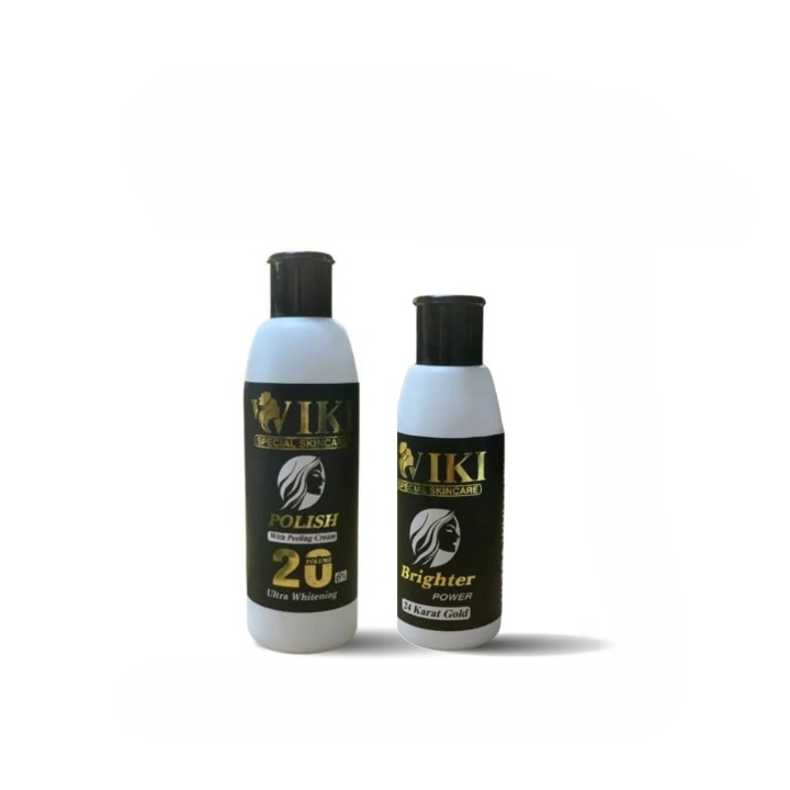 VIKI Special Skincare Brighter Power 24K Gold & Polish Peeling Cream  Whitening Set (Black)