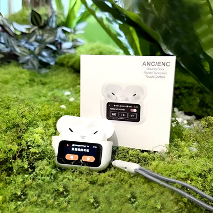 A9 Pro 2 Wireless Earbuds – Bluetooth with ANC+ENC, 4 Pcs Ear Tips, White