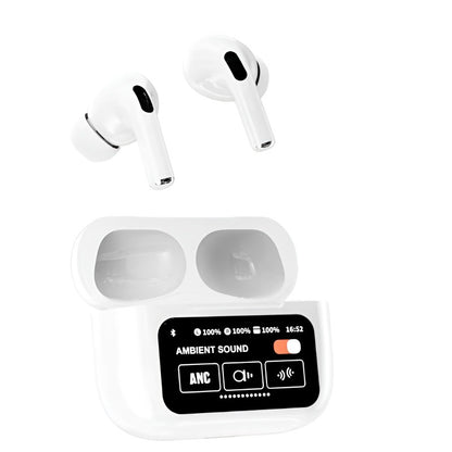 A9 Pro 2 Wireless Earbuds – Bluetooth with ANC+ENC, 4 Pcs Ear Tips, White
