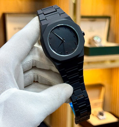 Full Black Aura Quartz Watch – Lightweight Design, , Premium Quality