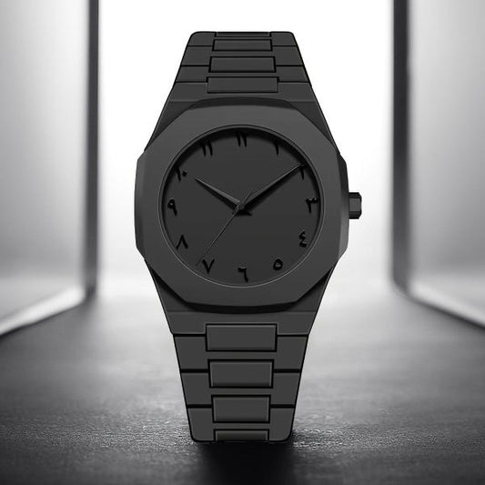 Full Black Aura Quartz Watch – Lightweight Design, , Premium Quality
