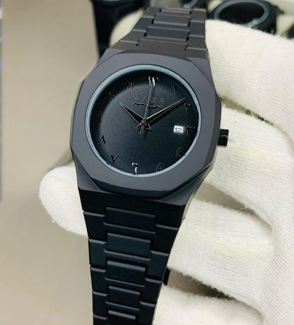Full Black Aura Quartz Watch – Lightweight Design, , Premium Quality