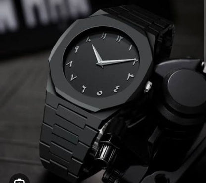 Full Black Aura Quartz Watch – Lightweight Design, , Premium Quality