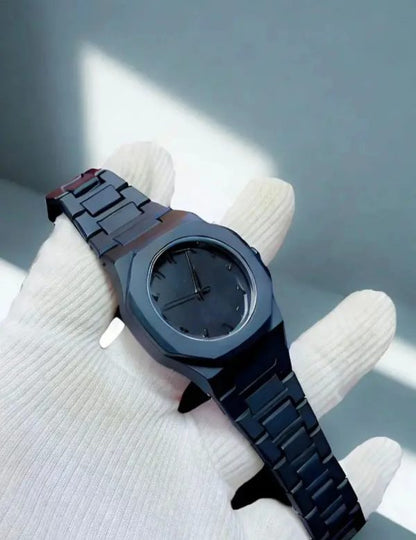 Full Black Aura Quartz Watch – Lightweight Design, , Premium Quality