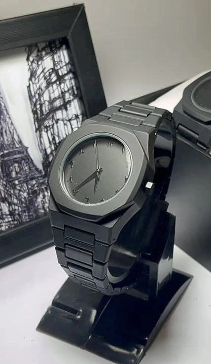 Full Black Aura Quartz Watch – Lightweight Design, , Premium Quality