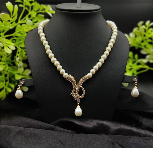 Necklace Set With Radiant Pendant & Earrings