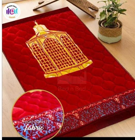Luxury Velvet Embossed Prayer Mat – Soft Comfortable Muslim Janamaz