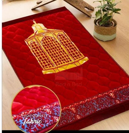 Luxury Velvet Embossed Prayer Mat – Soft Comfortable Muslim Janamaz