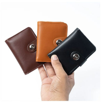 Plain Rexine Minimal Button Closure Wallet Smart