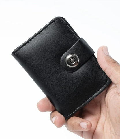 Plain Rexine Minimal Button Closure Wallet Smart